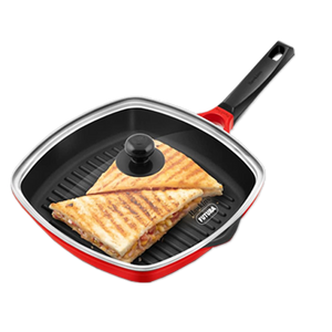 Hawkins 30cm Die Cast Grill Pan with Glass Lid (DCGP30G)