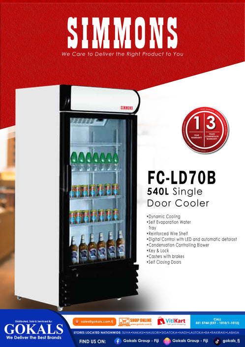 Simmons 540L Single Door Display Cooler (FC-LD70B)