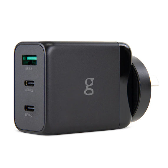 GECKO 65W Gan CHARGER 2X USB-C +1X USB-A PORTS (GG520083)