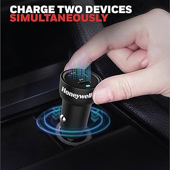 Honeywell Smart Car Charger with Type C Cable (HC000011/CHG/CLA/BLK/PD/QC)
