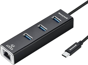 Honeywell Type C to USB 3.0 with Gigabit Ethernet Adapter(HC000006/ADP/BLK)