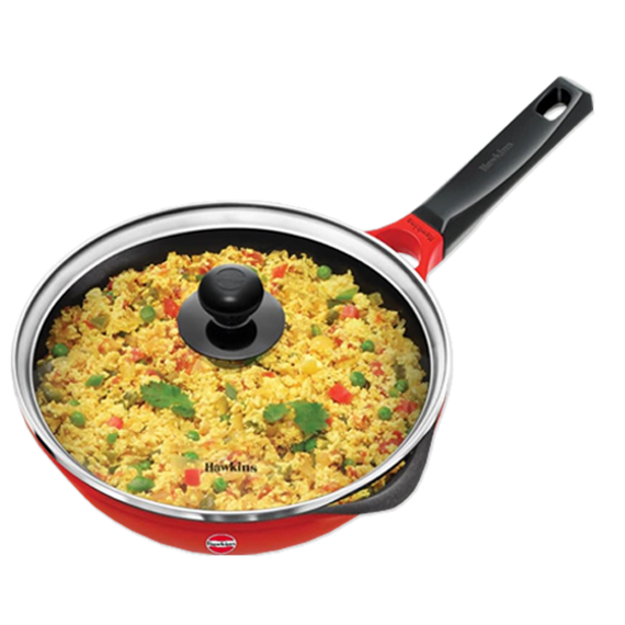 Hawkins NS Die Cast Frying Pan 24cm IC with Glass LID  (IDCF24G)