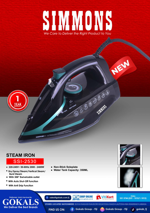 Simmons 350ML Steam Irons (SSI-2530)