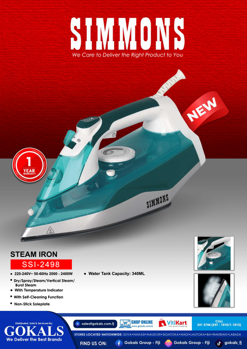 Simmons 340ML Steam Irons (SSI-2498)