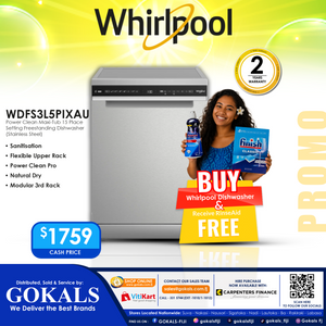 Whirlpool 60CM 15 PLACE SETTING FREE-STANDING DISHWASHER ( WDFS3L5PIXAU )