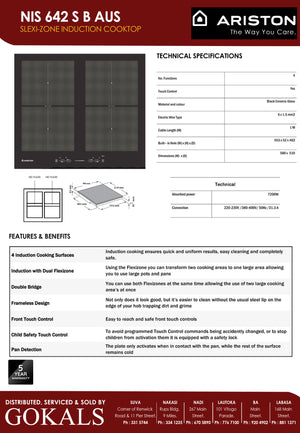 Ariston Induction Cooker 60cm ( NIS642F BAUS )